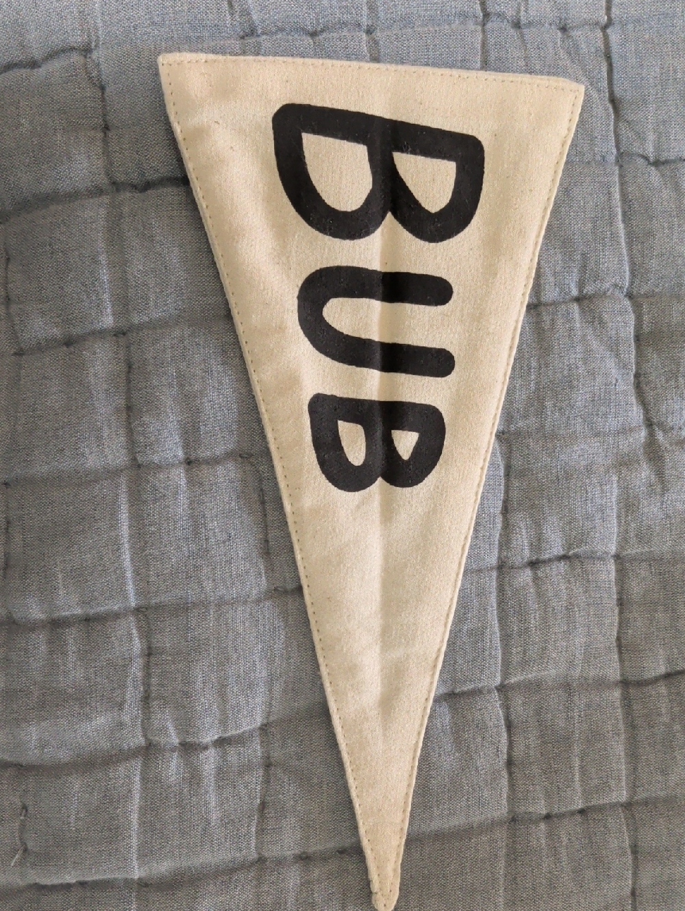 BUB Canvas Pennant Banner - Cream with Black Lettering